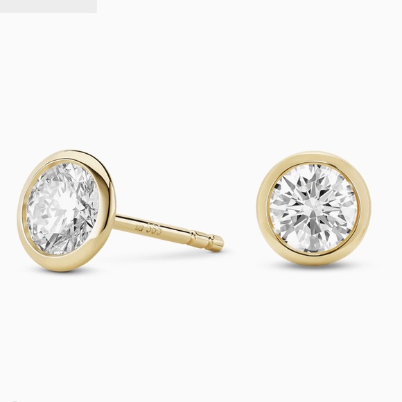 1ct. Diamond Studs with 14k Bezel - Picture 3 of 5